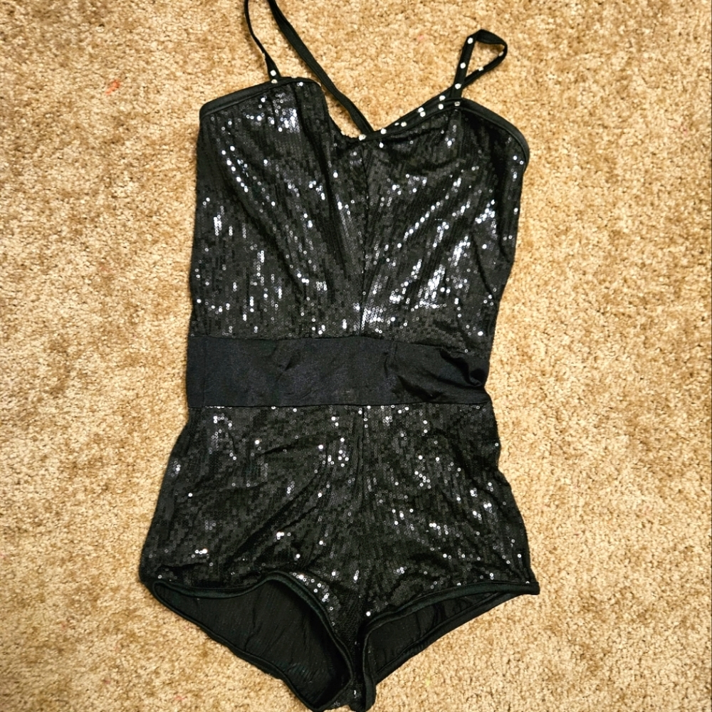 Black Sequined Romper